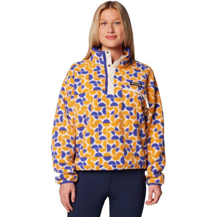 Columbia Helvetia II Printed Cropped 1/2-Snap Pullover - Women's Sunstone Retroscape