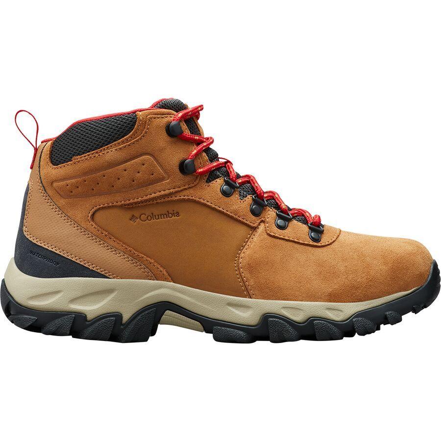 Columbia Newton Ridge Plus II Suede WP Hiking Boot - Men's Elk/Mountain Red2