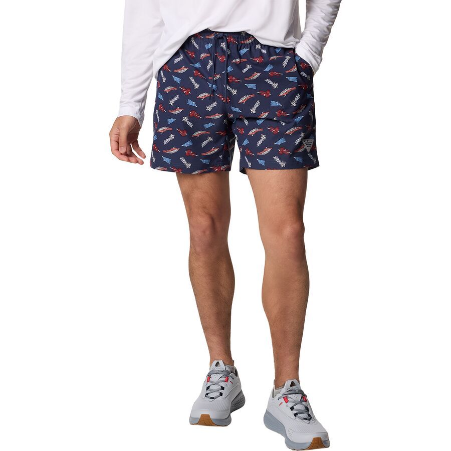 Columbia PFG Rambler Printed 6in Water Short - Men's Nocturnal Fly Pride