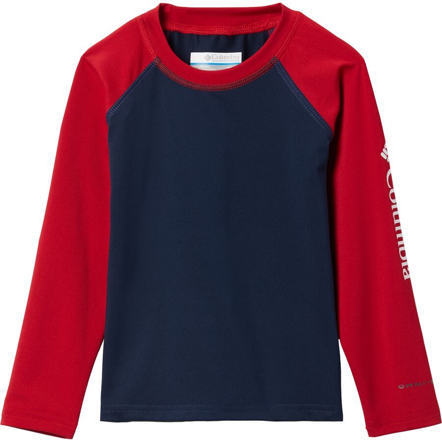 Columbia Sandy Shores Long-Sleeve Sunguard - Toddlers' Collegiate Navy/Mountain Red