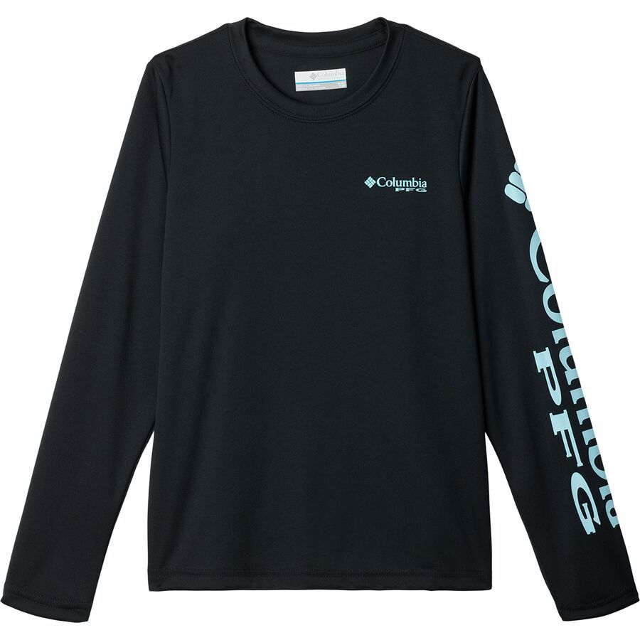 Columbia Terminal Tackle Long-Sleeve Shirt - Boys' Black/Gulf Stream Logo