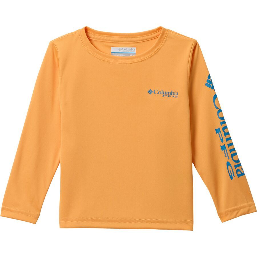 Columbia Terminal Tackle Long-Sleeve Shirt - Toddler Boys' Summer Orange/Blue Echo Logo