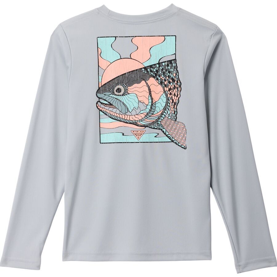 Columbia Terminal Tackle PFG Fish Shine LS Shirt - Boys' Cool Grey/Trout Shine