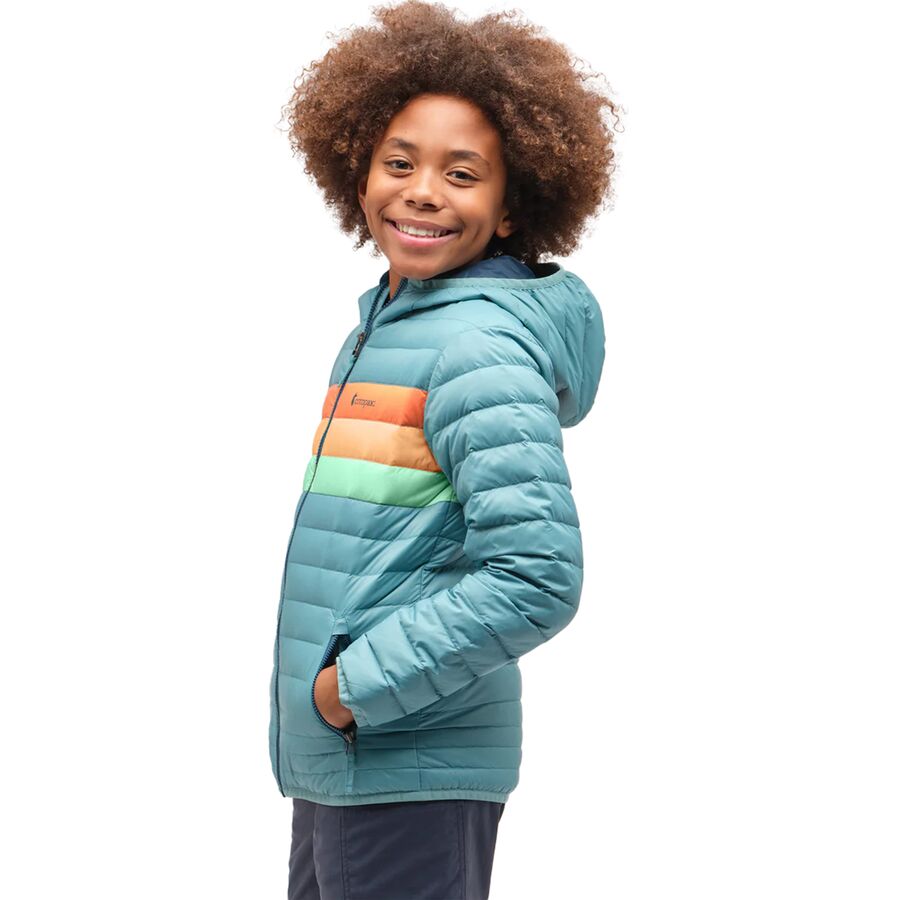 Cotopaxi Fuego Down Hooded Jacket - Boys' Coastal Stripes
