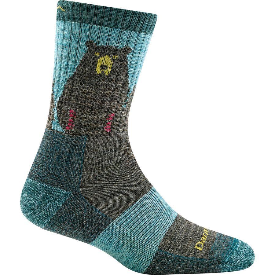 Darn Tough Bear Town Micro Crew Light Cushion Sock - Women's Aqua