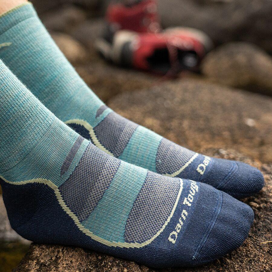 Darn Tough Light Hiker Micro Crew Light Cushion Sock - Women's Aqua