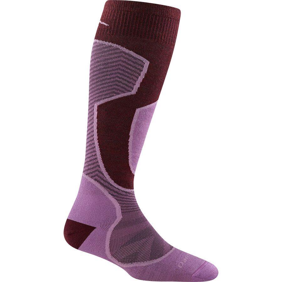 Darn Tough Outer Limits OTC LW Cushion Padded Shin Sock - Women's Burgundy