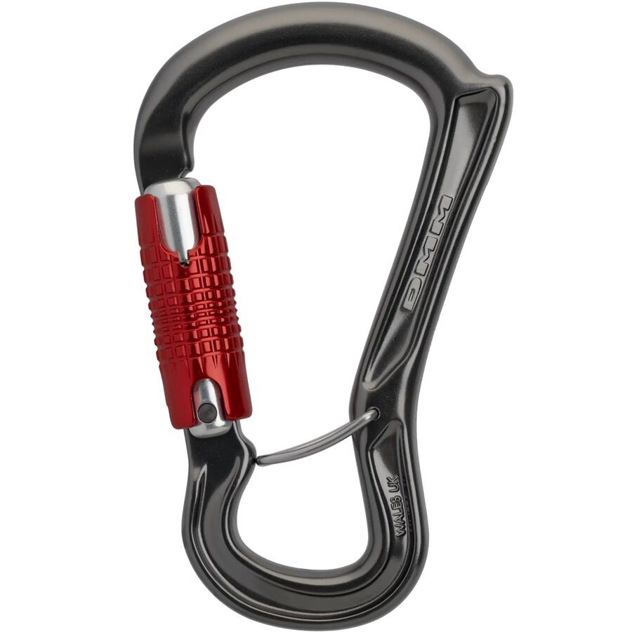 DMM Ceros Locking Carabiner - Kwiklock Titanium/Red