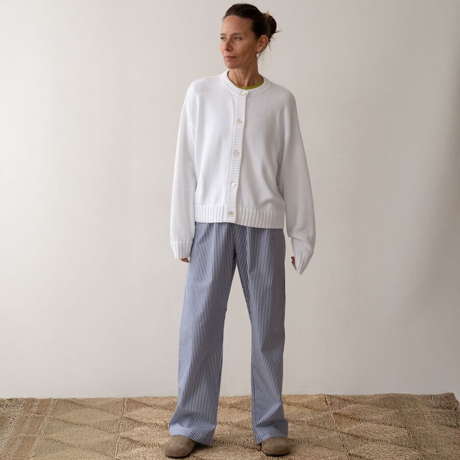 Donni The Cotton Knit Cardigan - Women's Powder