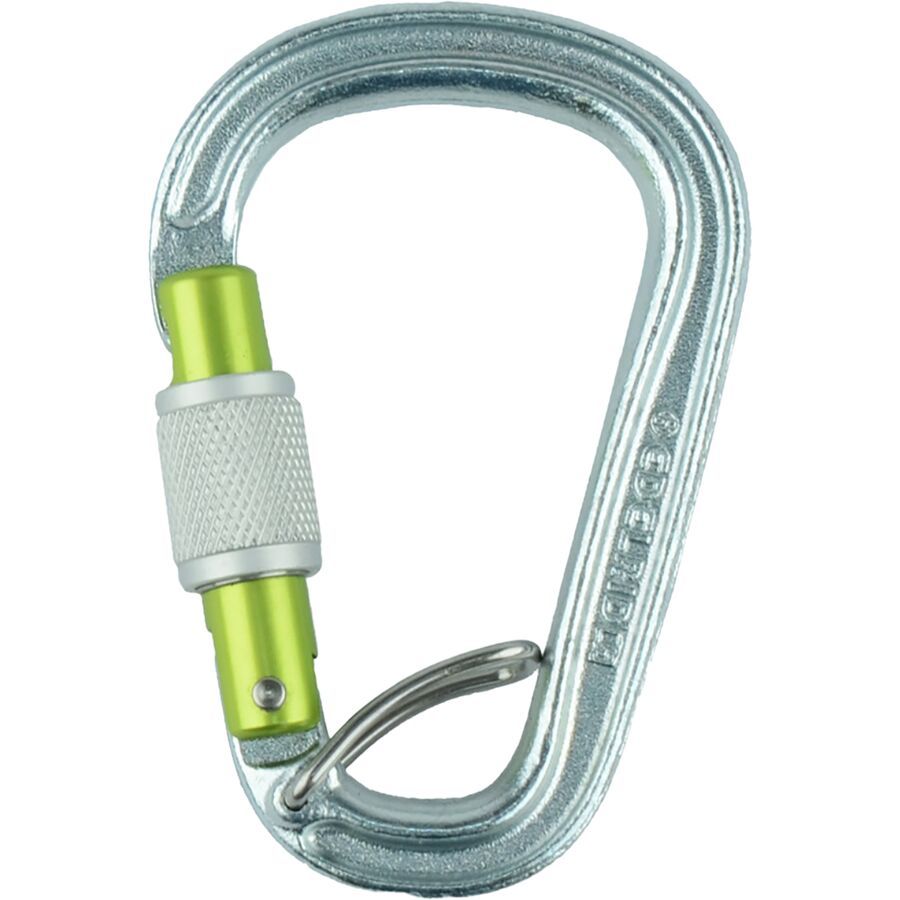 Edelrid HMS Bruce Steel Screw FG Locking Carabiner Silver