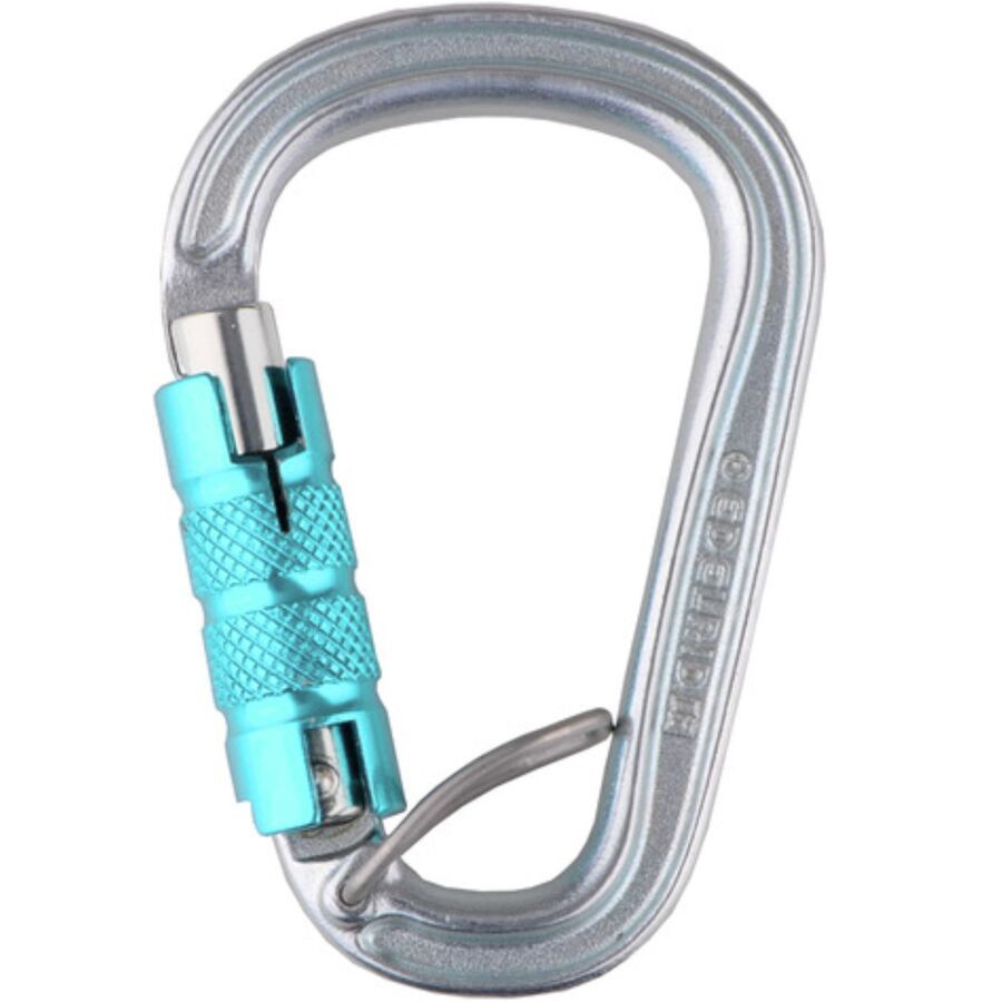 Edelrid HMS Bruce Steel Triple FG Locking Carabiner Icemint