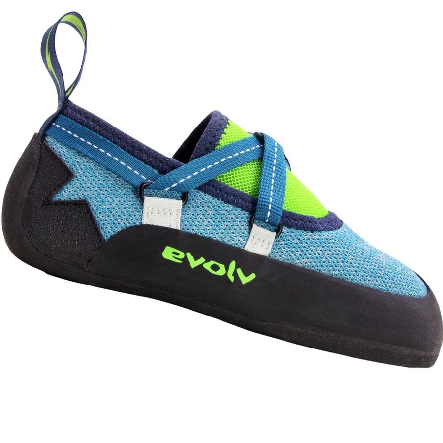 Evolv Venga Climbing Shoe - Kids' Blue/Neon Green