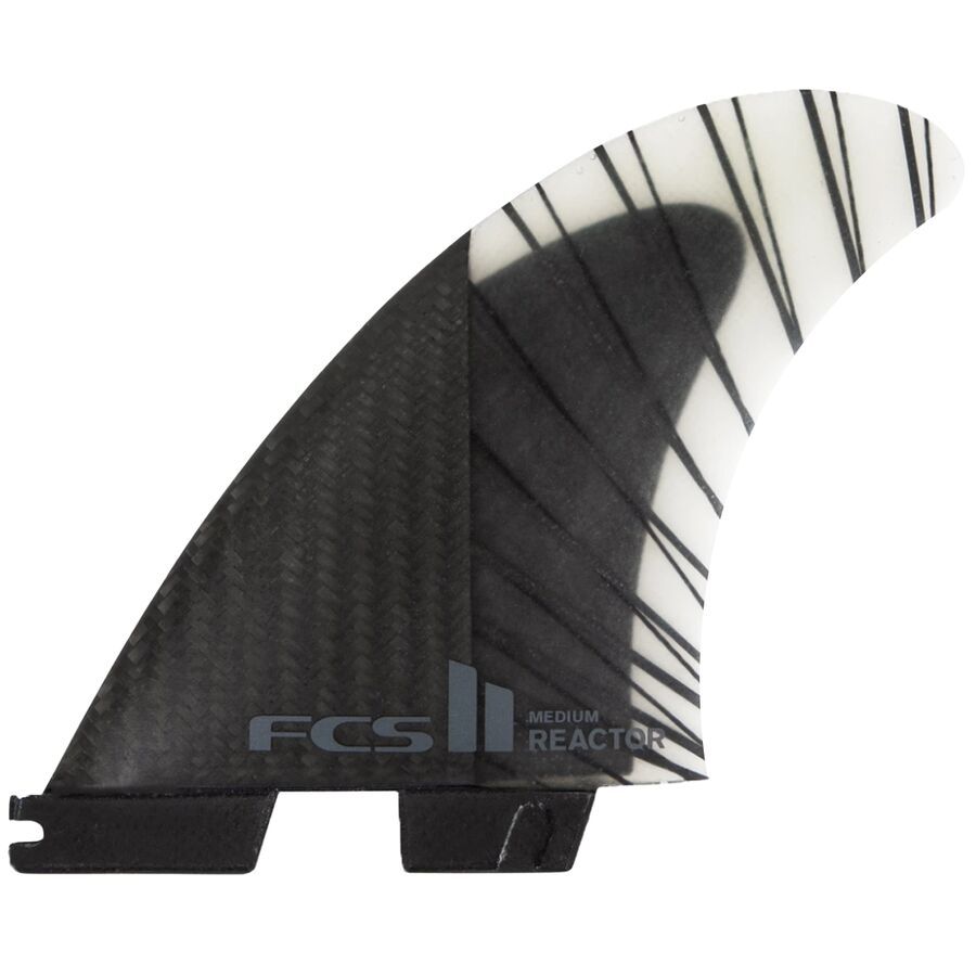 FCS FCS II Reactor PC Carbon Thruster Surfboard Fins Charcoal
