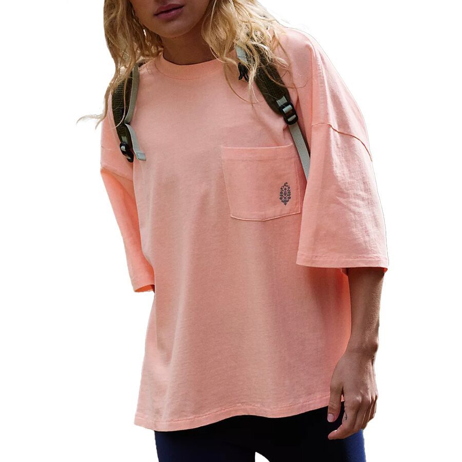 FP Movement Logo Tackle T-Shirt - Women's Pastel Peach Combo