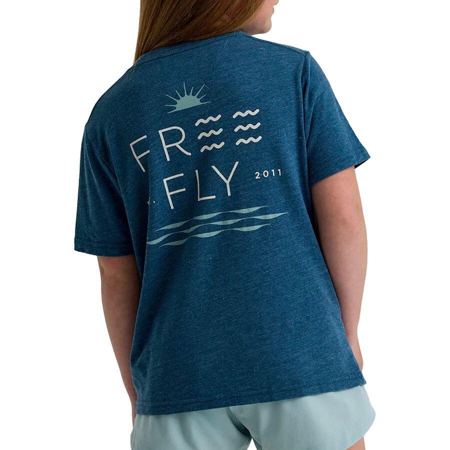 Free Fly Salt and Sun T-Shirt - Boys' Heather Legion Blue