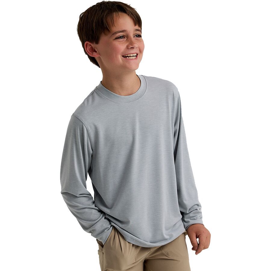 Free Fly Shade Long-Sleeve Top - Boys' Heather Aspen Grey