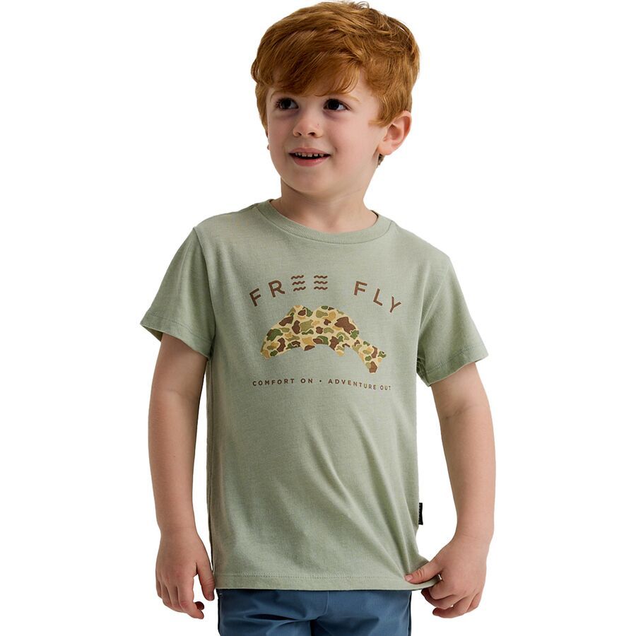 Free Fly Vintage Camo Redfish T-Shirt - Toddler Boys' Heather Desert Sage