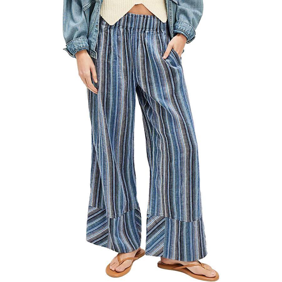 Free People Days End Linen Stripe Pant - Women's Indigo Combo