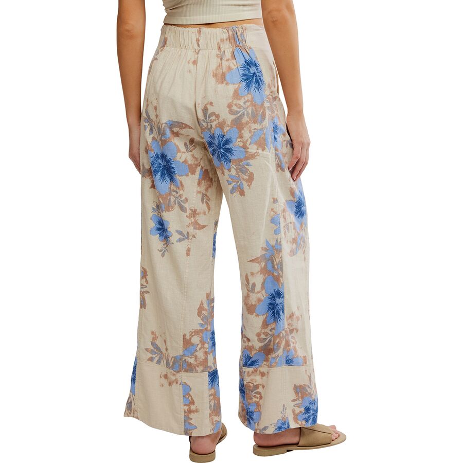 Free People Days End Printed Linen Pull On Pant - Women's Ivory Combo-Floral
