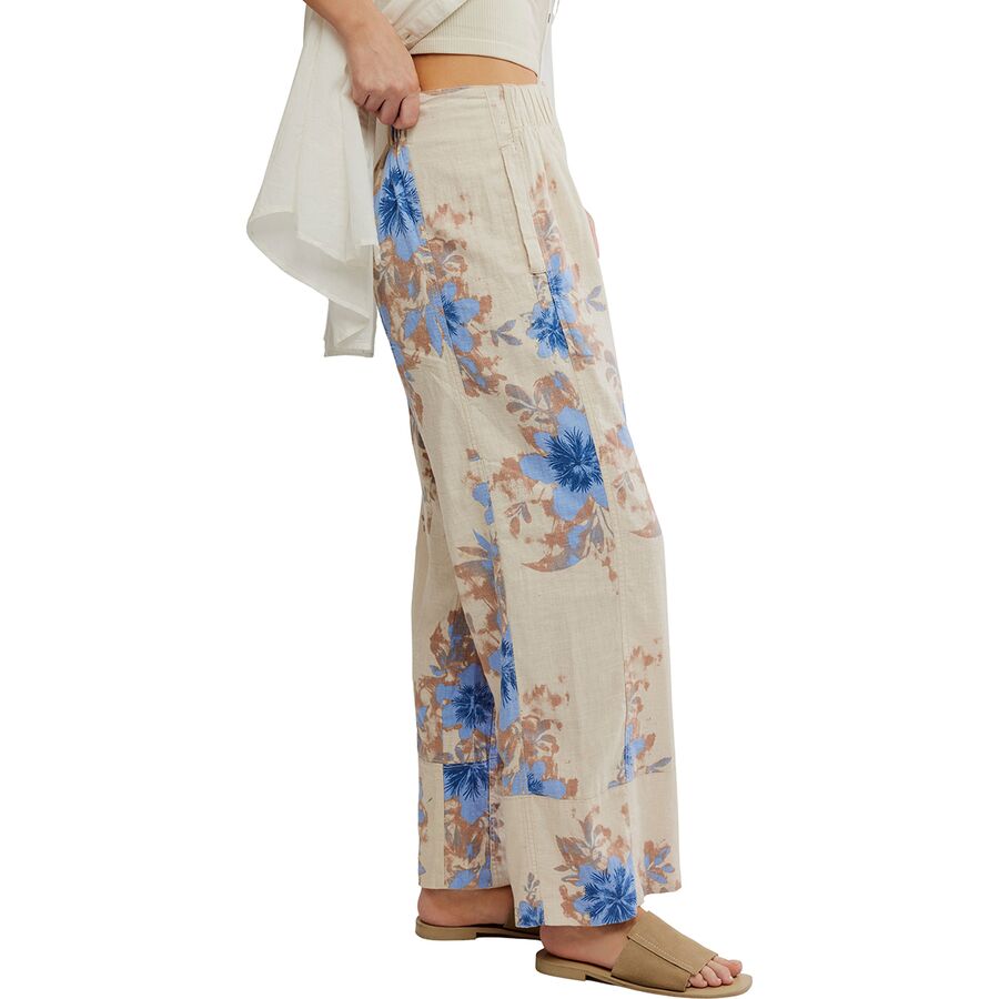 Free People Days End Printed Linen Pull On Pant - Women's Ivory Combo-Floral