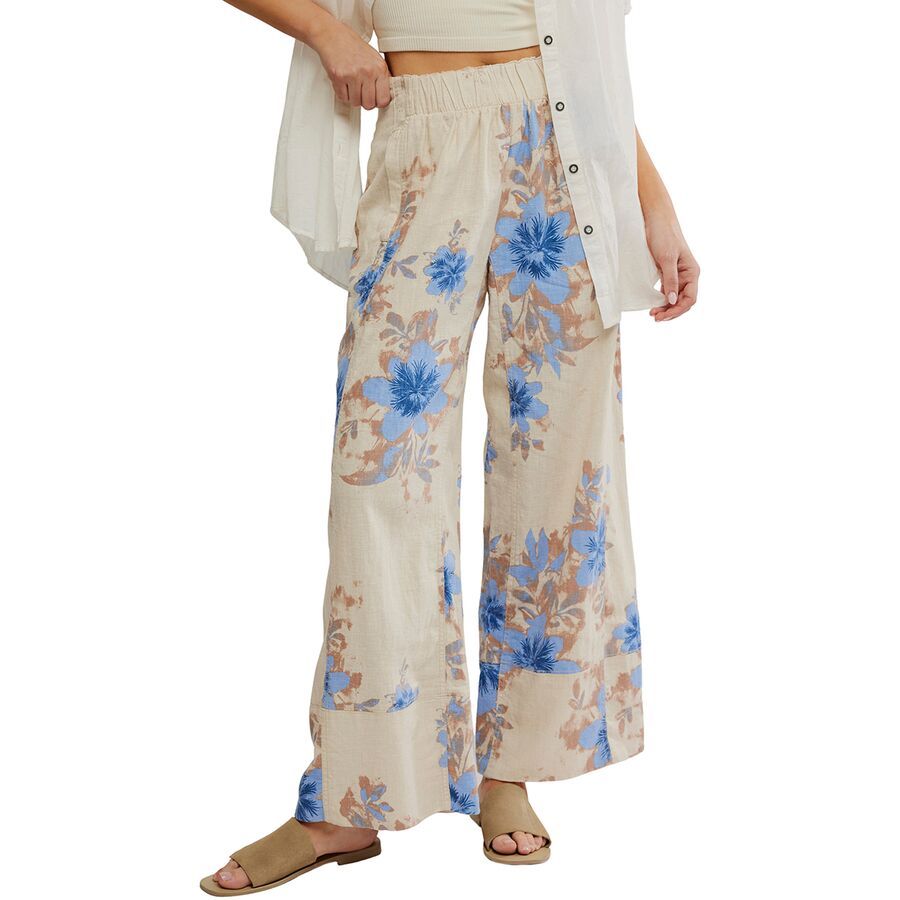 Free People Days End Printed Linen Pull On Pant - Women's Ivory Combo-Floral