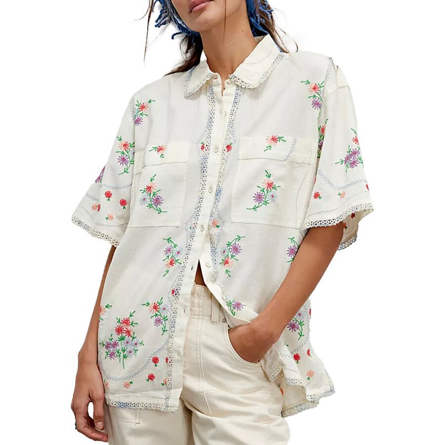 Free People Emma Embroidererd Top - Women's Tofu Combo