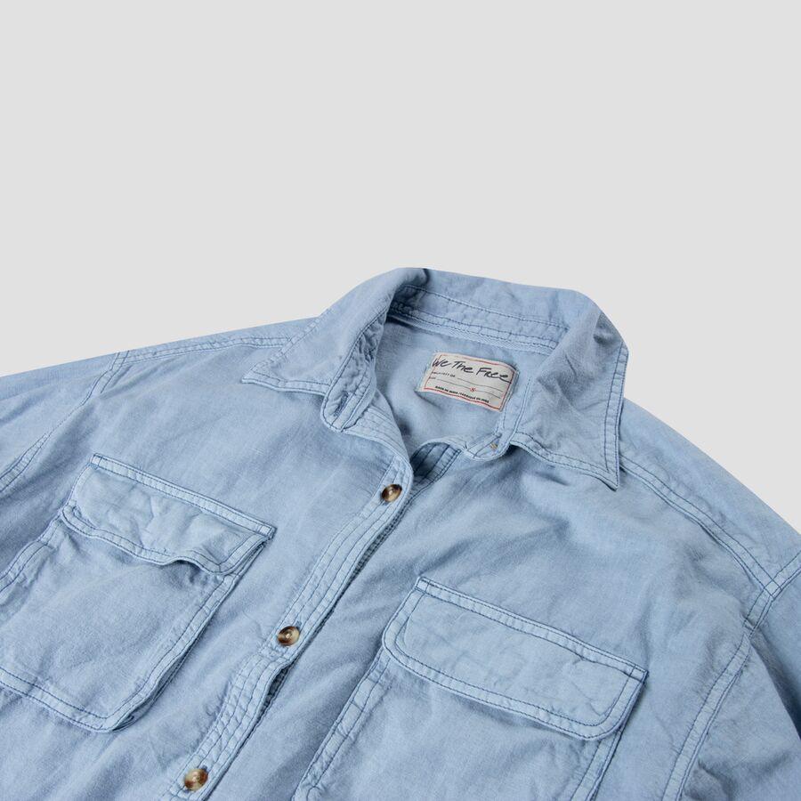 Free People Made For Sun Linen Shirt - Women's Faded Denim