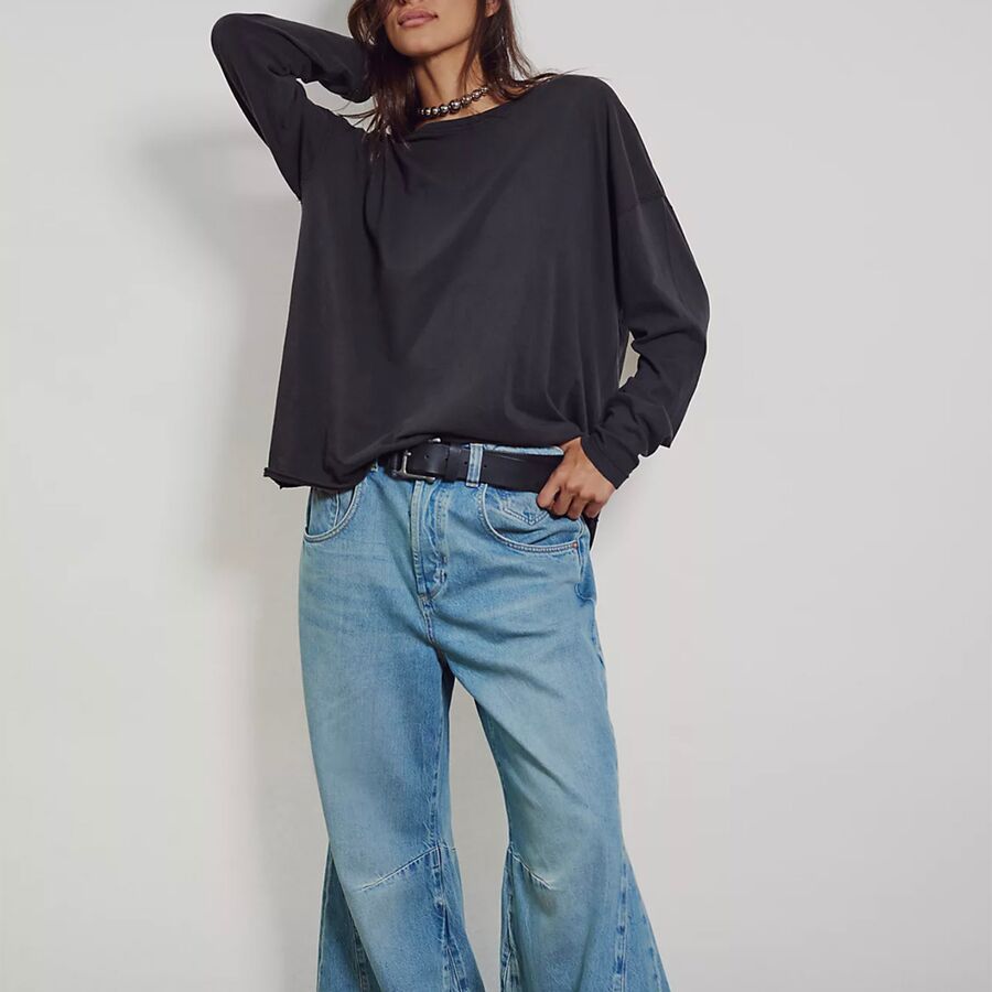Free People Nina Long-Sleeve T-Shirt - Women's Black