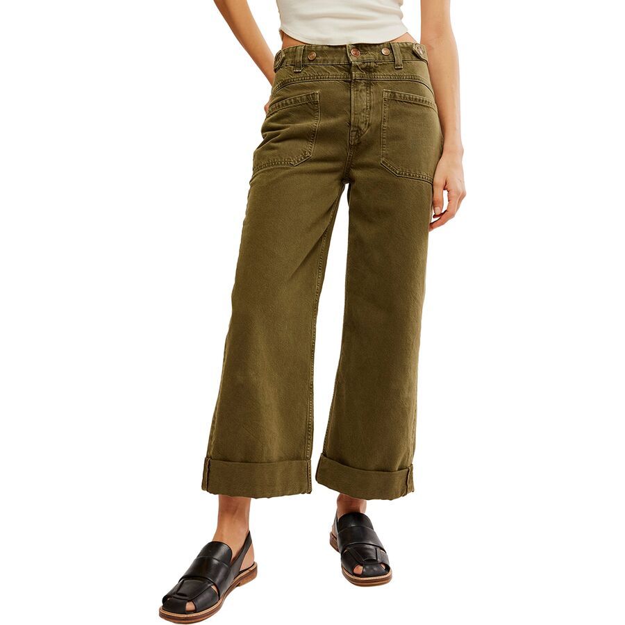 Free People Palmer Cuffed Jean - Women's Army