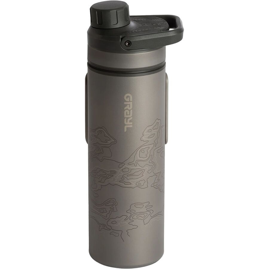 Grayl UltraPress Titanium Filter & Purifier Bottle - 16.9oz Covert Black