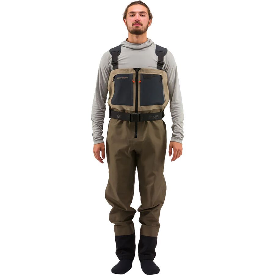 Grundens Boundary Zip Stockingfoot Wader - Men's Stone/Otter