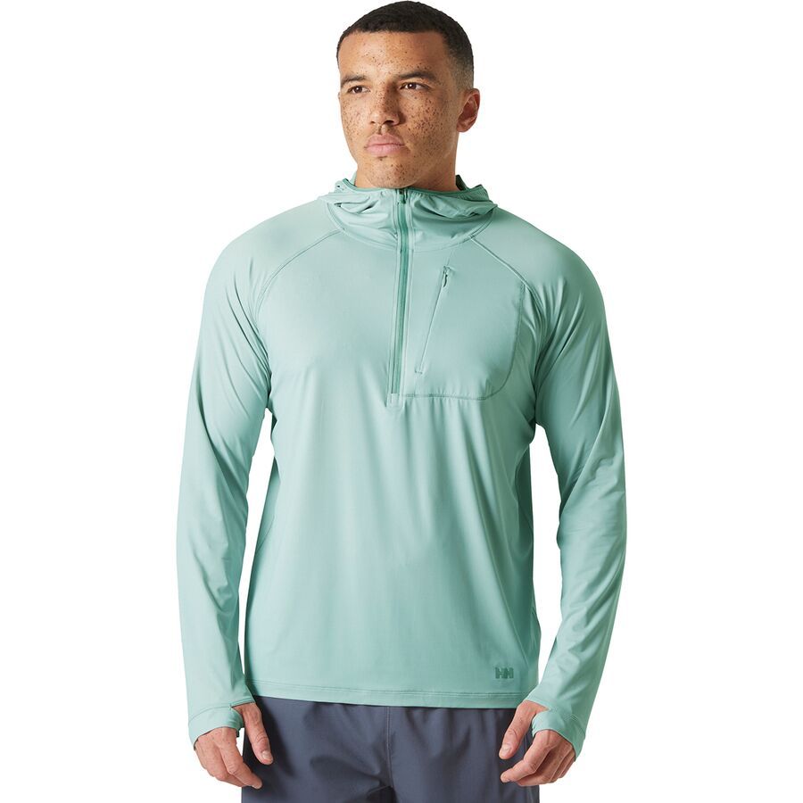 Helly Hansen Shine Solen 1/2-Zip Hoodie - Men's Green Mist