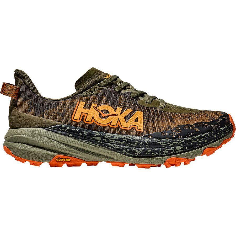 HOKA Speedgoat 6 Wide Running Shoe - Men's Antique Olive/Squash