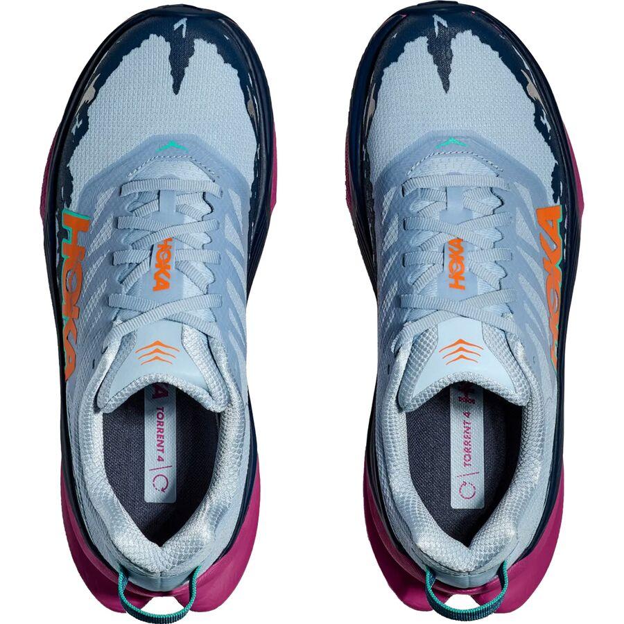 HOKA Torrent 4 Trail Running Shoe - Women's Drizzle/Fuchsia