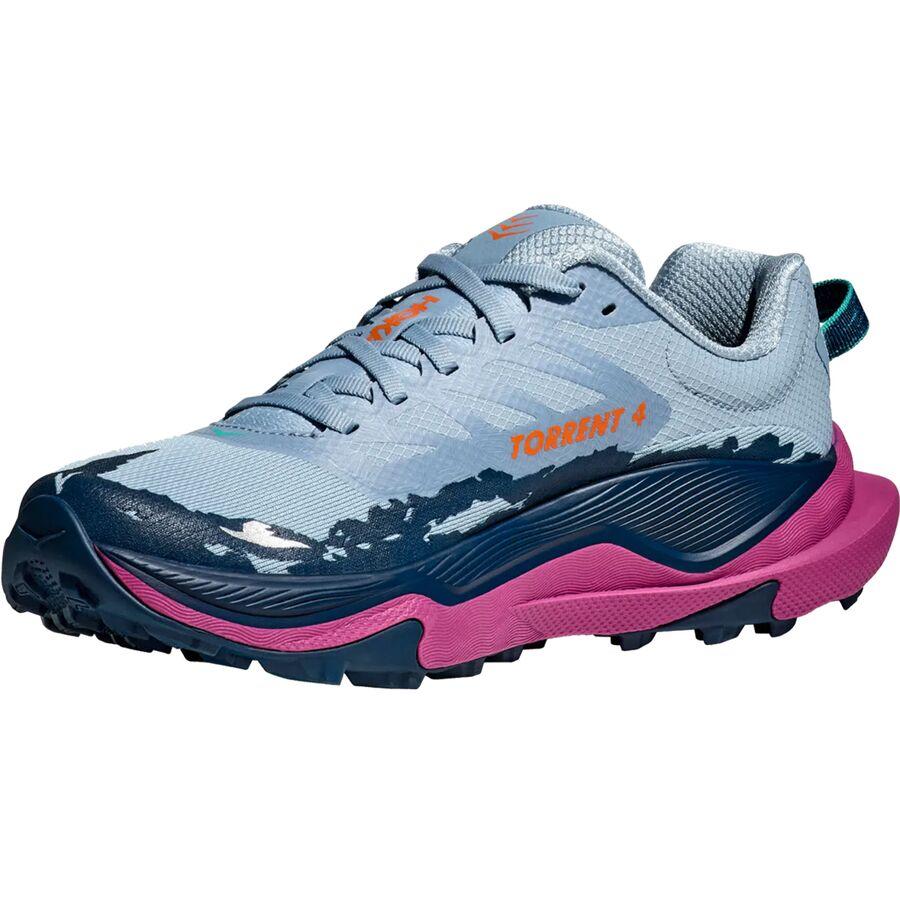 HOKA Torrent 4 Trail Running Shoe - Women's Drizzle/Fuchsia