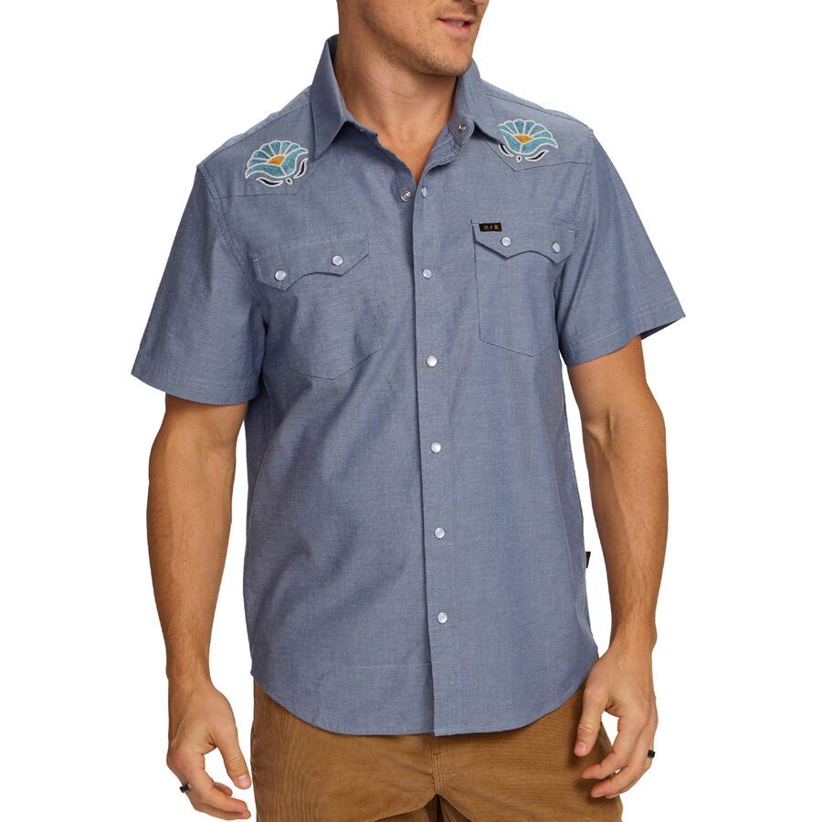 Howler Brothers Crosscut Deluxe Snap Shirt - Men's Fresh Blooms/Indigo