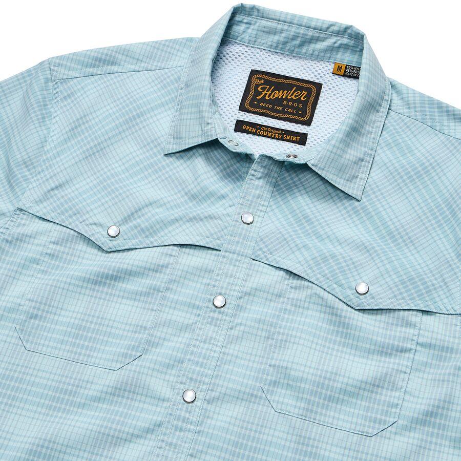 Howler Brothers Open Country Tech Shirt - Men's Coopers Plaid/Sterling Blue