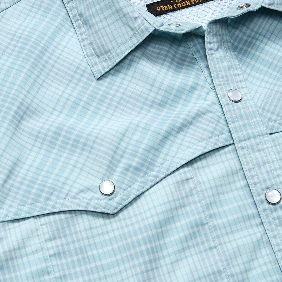 Howler Brothers Open Country Tech Shirt - Men's Coopers Plaid/Sterling Blue