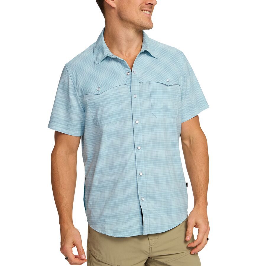 Howler Brothers Open Country Tech Shirt - Men's Coopers Plaid/Sterling Blue