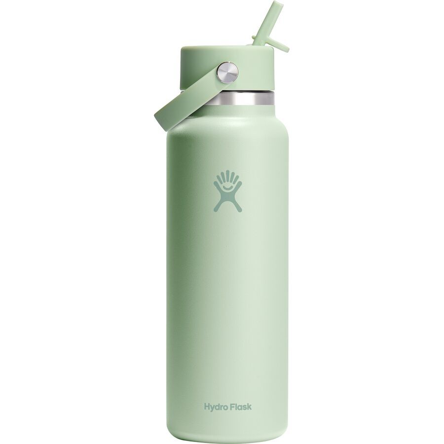 Hydro Flask 40oz Wide Mouth Water Bottle + Flex Straw Cap Aloe