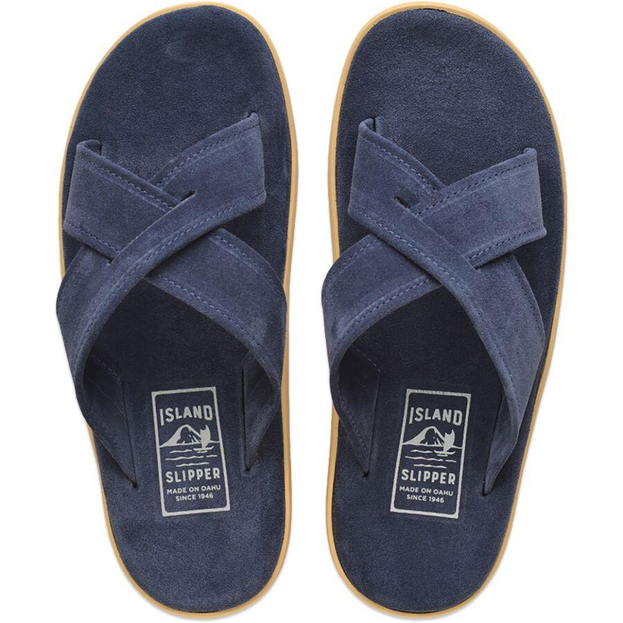 Island Slipper Classic Suede Slide Sandal Navy