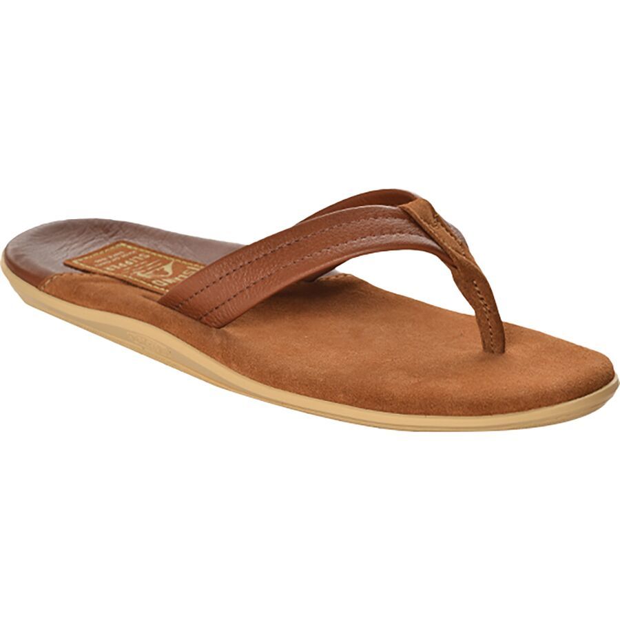 Island Slipper Classic Two Tone Leather Suede Flip Flop Peanut
