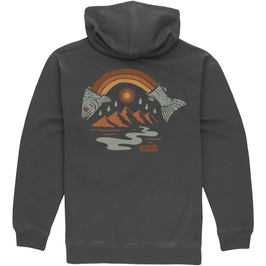 Jetty Rainbow Trout Hoodie - Men's Charcoal