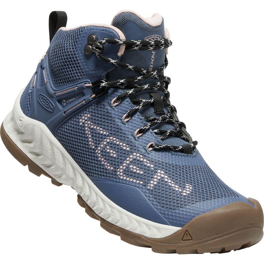 KEEN NXIS Evo Mid Waterproof Hiking Boot - Women's Vintage Indigo/Harbor Gray