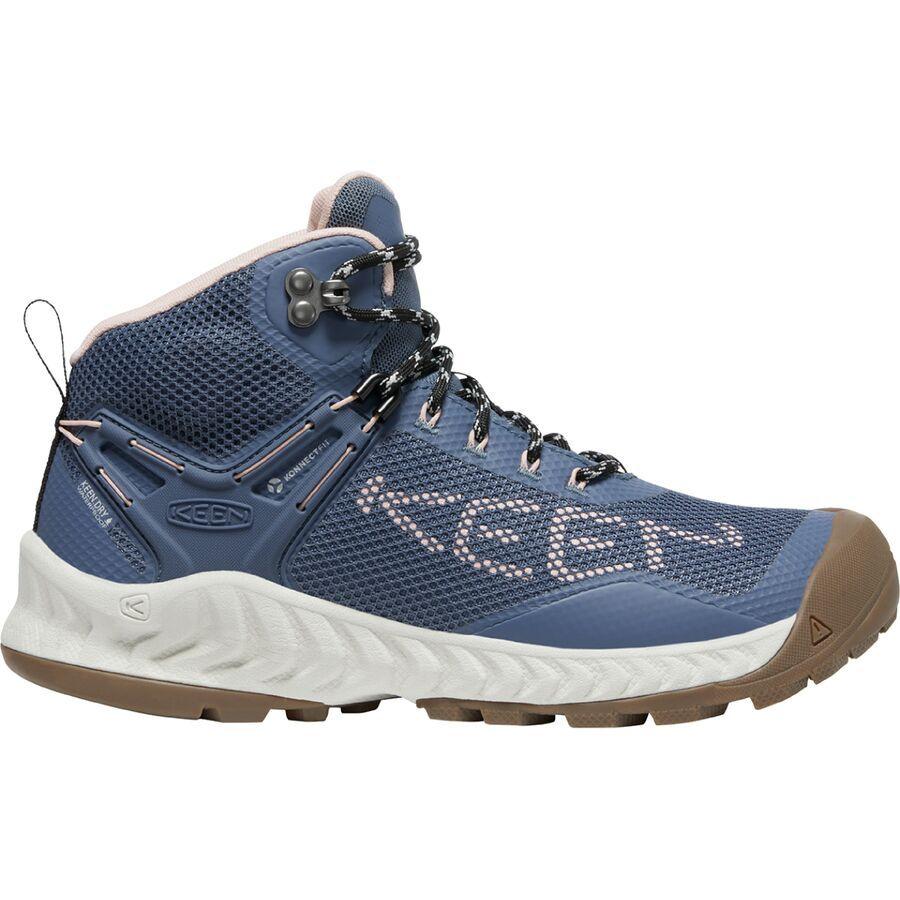 KEEN NXIS Evo Mid Waterproof Hiking Boot - Women's Vintage Indigo/Harbor Gray