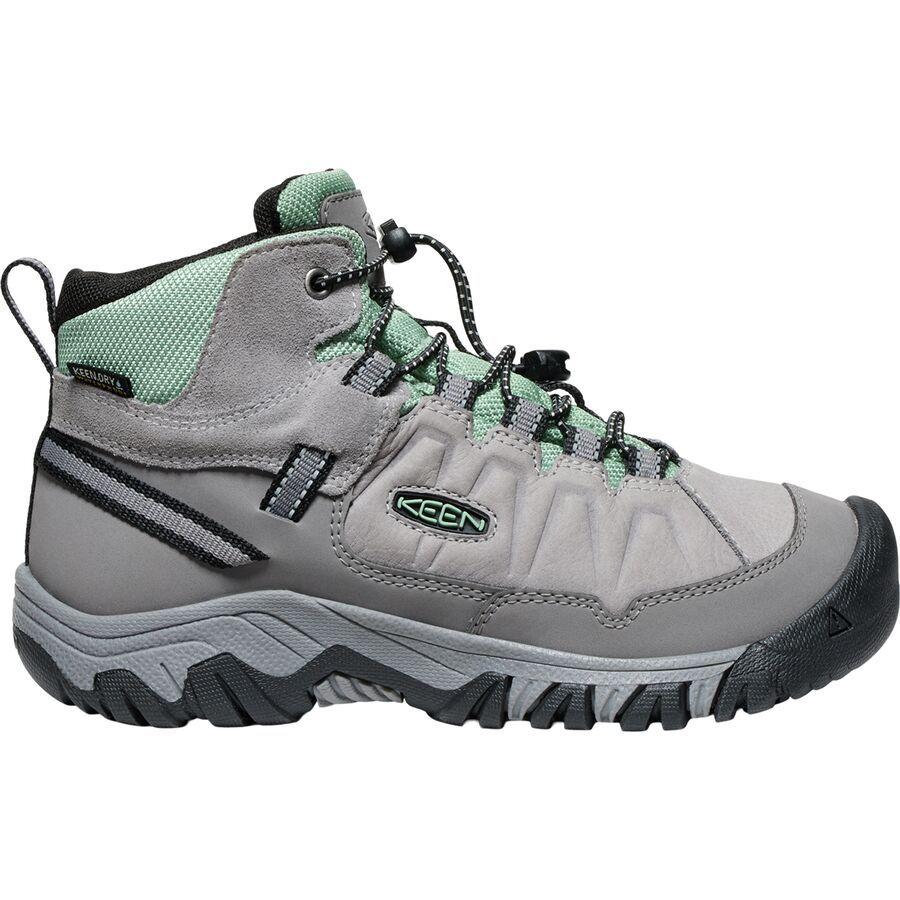 KEEN Targhee IV Mid WP Shoe - Kids' Alloy/Granite Green