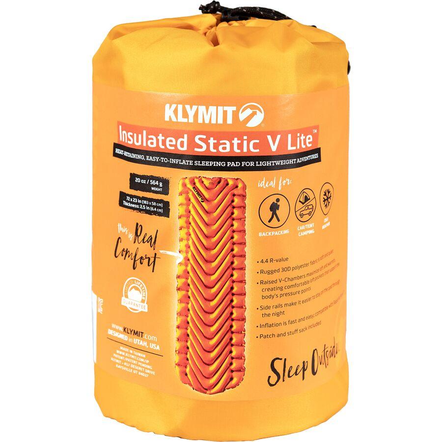 Klymit Insulated Static V Lite Sleeping Pad Orange/Gray