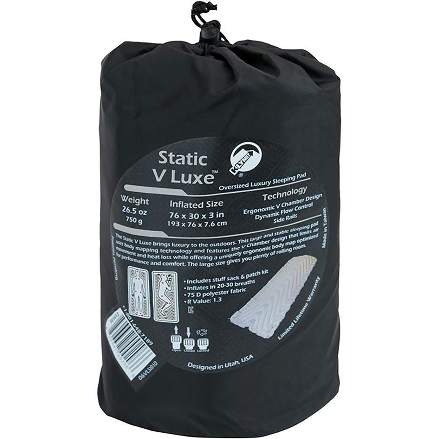 Klymit Static V Luxe Sleeping Pad Stone/Charcoal Black