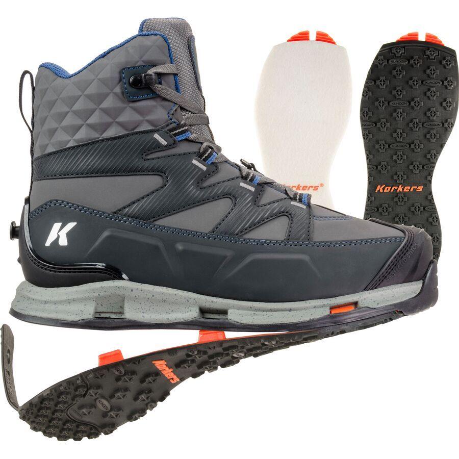 Korkers Bantam Lite Felt & Kling-On Sole Wading Boot - Men's Dark Shadow/Blue