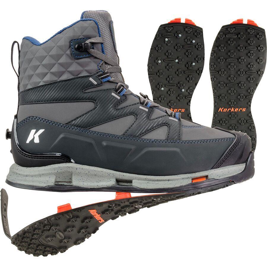 Korkers Bantam Lite Kling-On Sole Wading Boot - Men's Dark Shadow/Blue